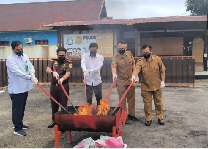 Tegas, Kejari Mukomuko Bakar Ganja dan Larutkan Sabu Hasil 34 Kejahatan yang Telah Inkrah