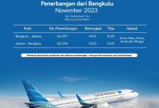 Penerbangan Domestik Pesawat Garuda Indonesia Bengkulu - Jakarta November 2023, Ini Jadwalnya