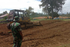 TMMD Ke-124 Kodim 0408/BS  Garap Pembuatan Lapangan Voly