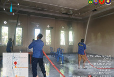 Diduga Korsleting Listrik, Gedung Aula Rafflesia Dinas Pertanian BS Terbakar