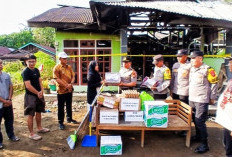 Polsek Penarik Raya Beri Bantuan Korban Kebakaran, Warga Diimbau Waspadai Bahaya Listrik