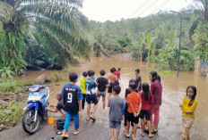 Debit Air Sungai Meluap, Akses Jalan di Desa Tanjung Genting Kecamatan Air Besi Lumpuh