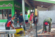 Rehab Masjid Hampir Rampung, Anggota Satgas TMMD ke-124 Kodim 0408/BS Terus Percepat Proses Penyelesaian