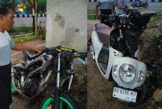 Motor Vixion Tabrak Scopy di Pagar Dewa, Satu Korban Dilarikan ke Rumah Sakit