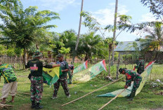 Menjelang Penutupan, Satgas TMMD Ke-124 Kodim 0408/BS dan Warga Gotong Royong Siapkan Lapangan 