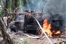 Diduga Dipakai Mencuri Sawit, Mobil Dibakar Massa, Polisi Turun Tangan Selidiki