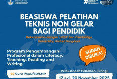 Dibuka Pendaftaran Beasiswa Pelatihan Non Gelar Untuk  Guru  Paud-SD-SMP, Buruan Gabung Kuota Terbatas 