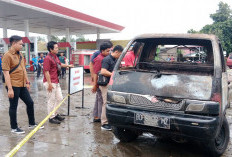 Mobil Terbakar di SPBU  Kutau, Pengemudinya Malah Kabur