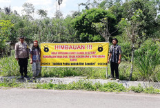 Hindari Kejahatan, Ajak Warga jadi Polisi Bagi Diri Sendiri, Polsek Ujan Mas Sebar Baliho Himbauan