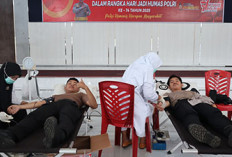 Polres BS Gelar Donor Darah Serentak,  Peringati Hari Jadi Humas Polri ke-74