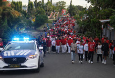 Ribuan Warga Padati   Lapangan Sekundang,  Meriahkan Jalan Santai & Senam Germas HUT ke-80 RI
