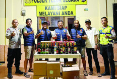 Ratusan Botol Miras di Warung Disita Polsek Teluk Segara Kota Bengkulu