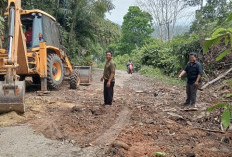 Tak Tunggu Pemprov, Pemdes Lubuk Cabau   dan PT Agro Muko Kompak Tambal Jalan Provinsi